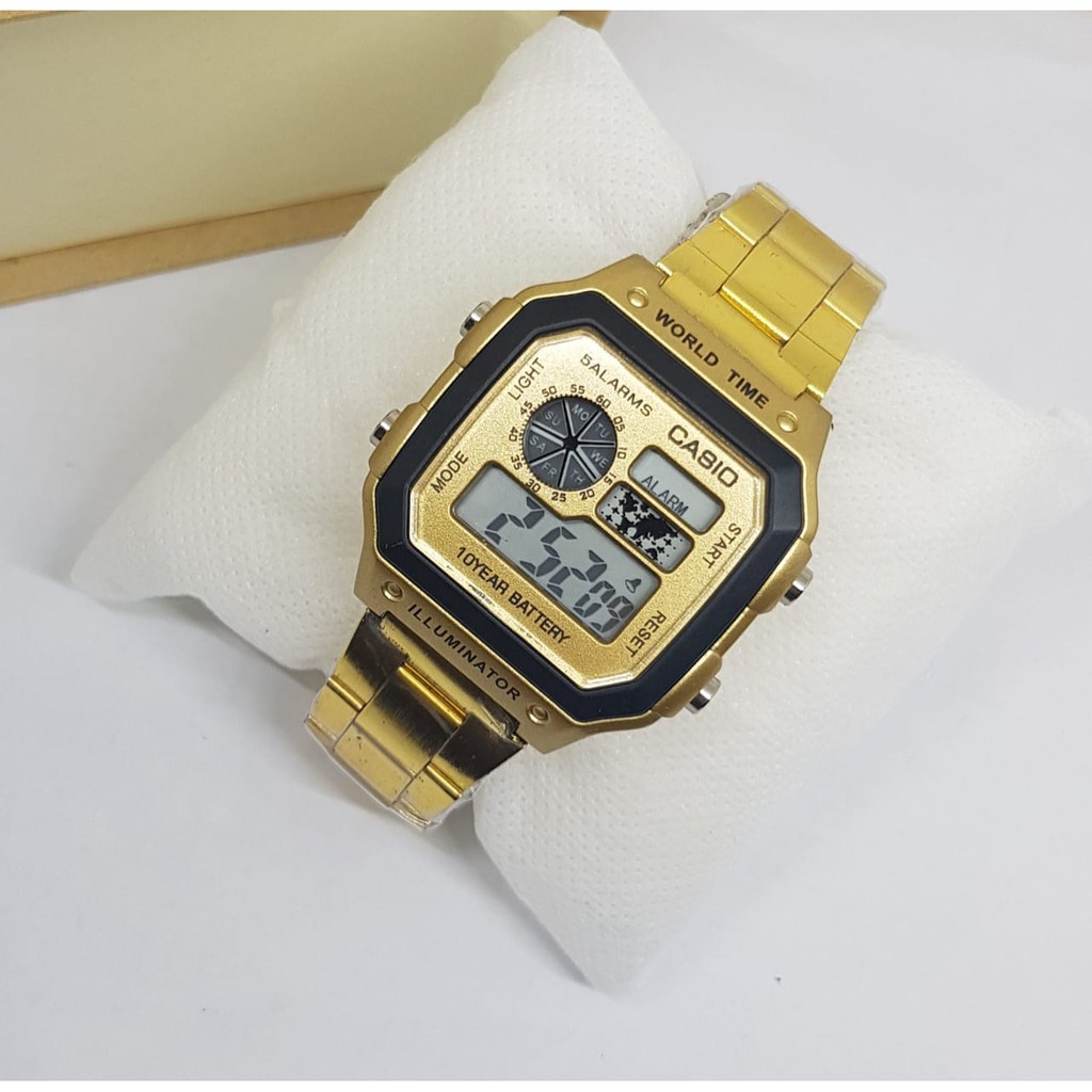 Jual JAM TANGAN CASIO AE1200 AE1200 WHD DIGITAL RANTAI STAINLESS PRIA