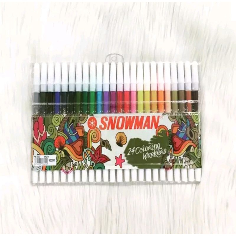 Jual SPIDOL WARNA SNOWMAN,, 24 WARNA,, COLORING MARKER | Shopee Indonesia