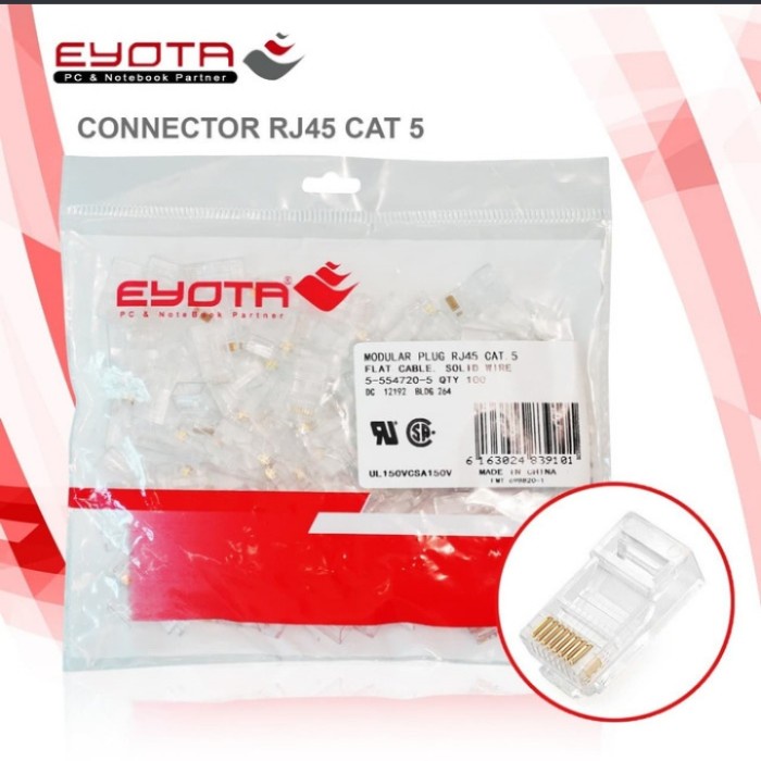 Jual konektor rj45 isi 100 merk eyota qualitas bagus | Shopee Indonesia