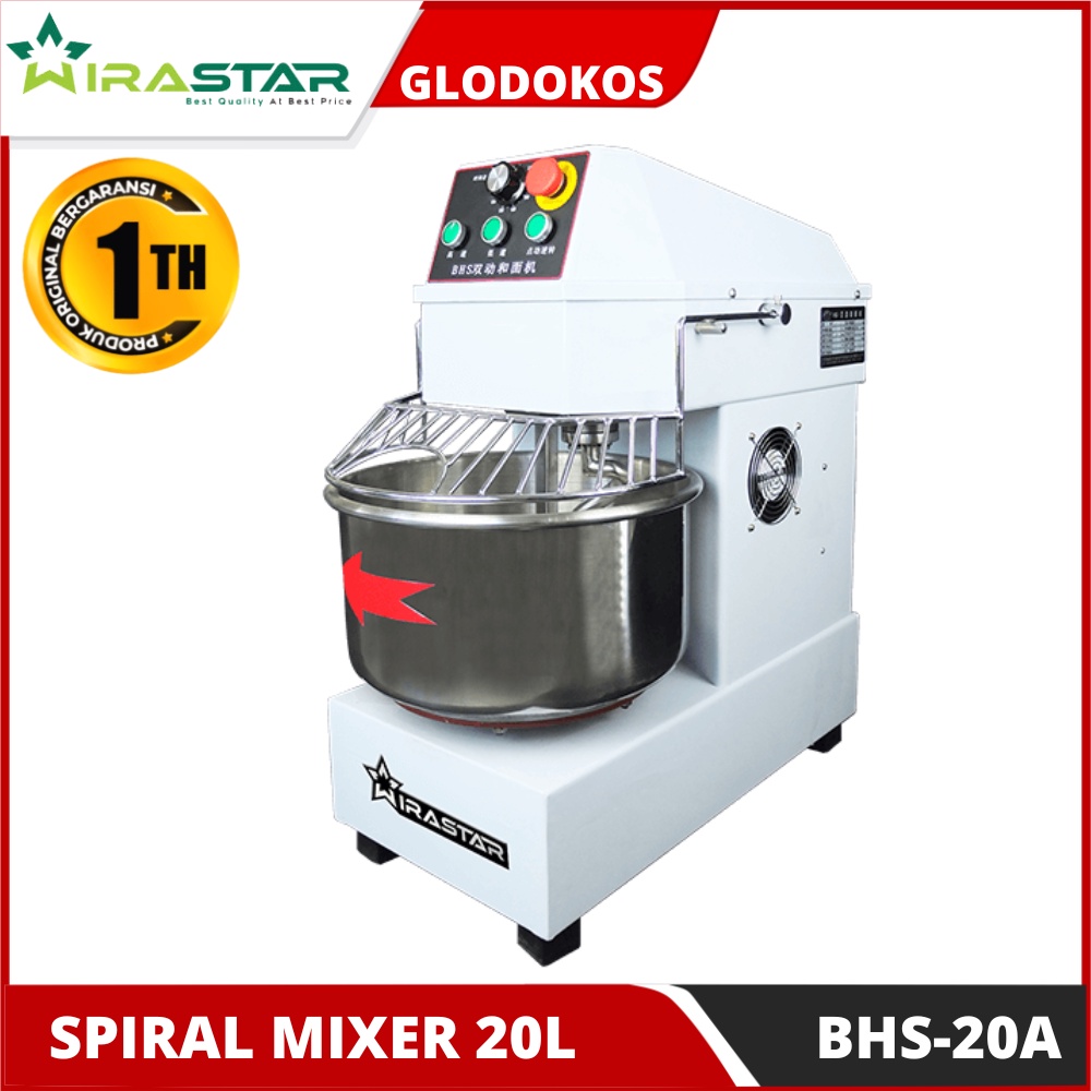 Jual SPIRAL MIXER WIRASTAR BHS20A MESIN MIXER 20 LITER PENGADUK ADONAN
