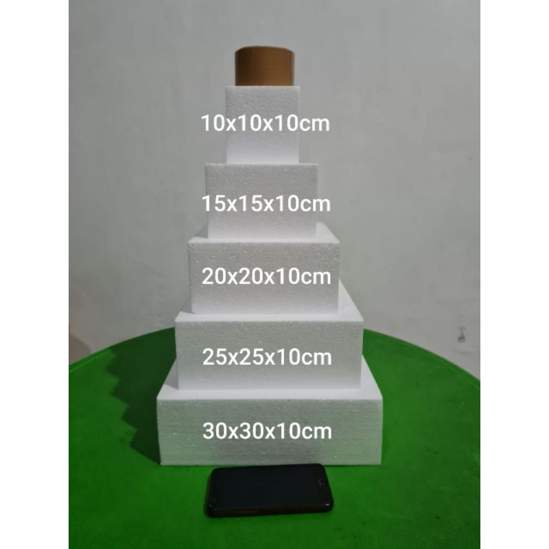 Jual 5 Susun Tinggi 50cm Dummy Cake Styrofoam Gabus Kue Kotak Tingkat