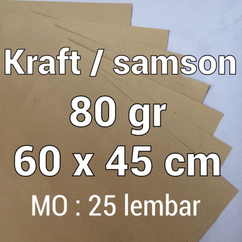 Jual KERTAS SAMSON 80 GSM KERTAS SAMSON COKLAT UKURAN 45X60 KERTAS ...