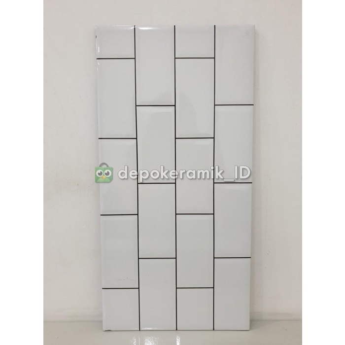 Jual Uno Interlaken White X Kw Keramik Dinding Kilap Motif Subway Bata Shopee Indonesia