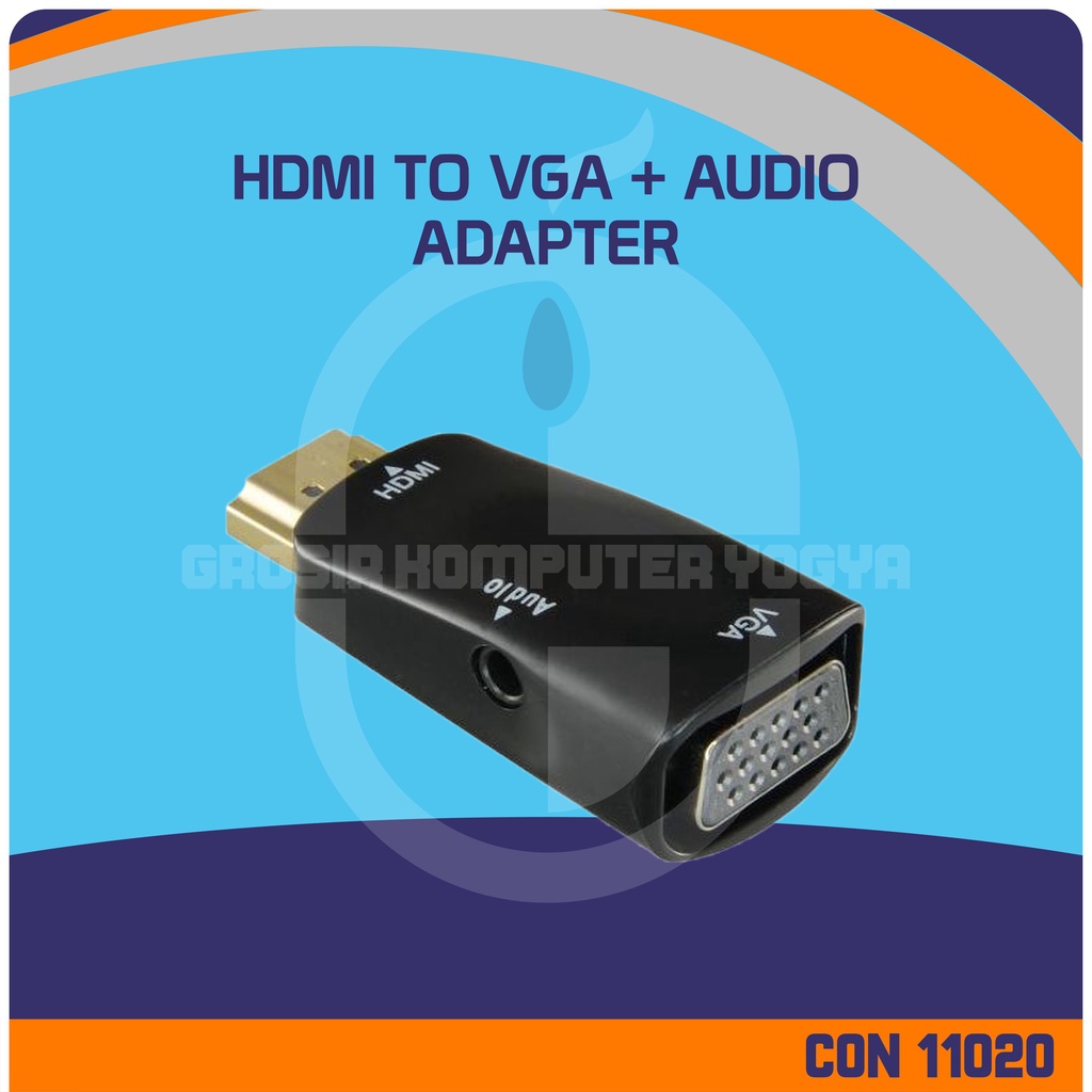 Jual HDMI to VGA with Audio Dongle Adapter 1080P Video Converter ...