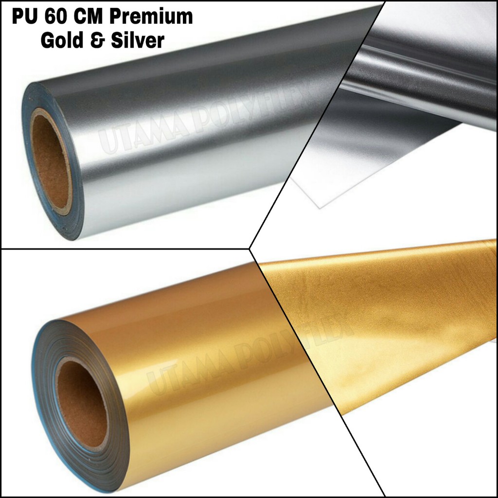 Jual Polyflex PU 60 CM Premium Gold Dan Silver Glossy Meteran (Tipis ...
