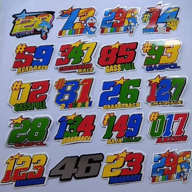 Jual Sticker Graftac Nomor Racing Campur | Shopee Indonesia