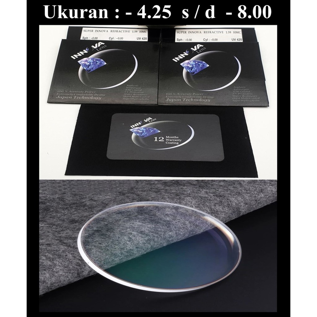 Jual lensa kacamata minus INNOVA LENS ORIGINAL H-INDEX 159 garansi 1 ...