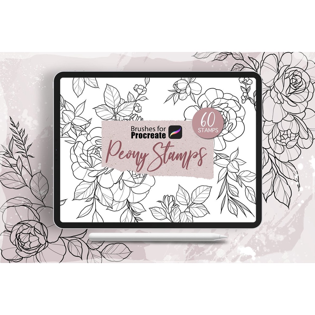 Jual Procreate Brush - Peony Flower Stamps for Procreate | Shopee Indonesia