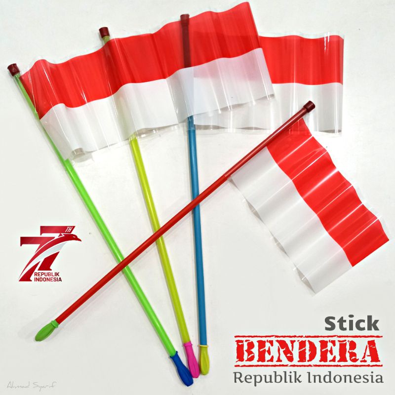 Jual Bendera Plastik Stick Tangkai Bendera Pawai Bendera Hut Ri