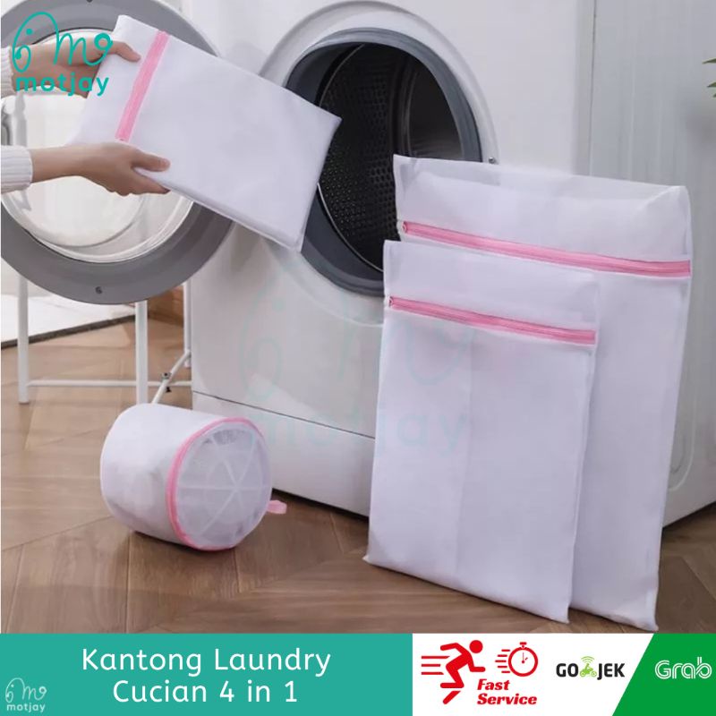 Jual Laundry Bag Kantong Cucian Pakaian Bra set 4 in 1 Jaring Mesin ...