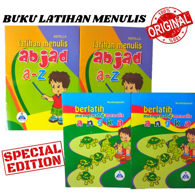 Jual BUKU BELAJAR ANAK TK PAUD BERLATIH MENULIS HURUF ABJAD ANGKA/BUKU ...