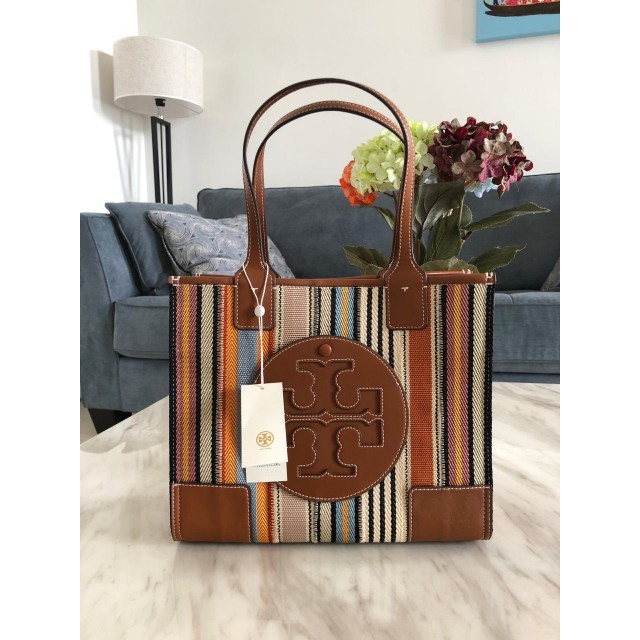 Tory burch ella webbing best sale patchwork tote