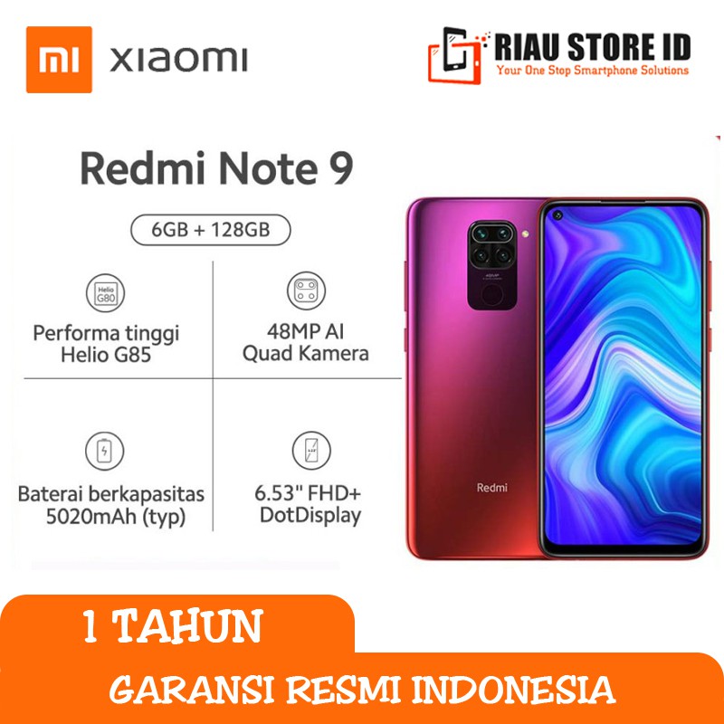 XIAOMI REDMI NOTE 6/128 GB GARANSI RESMI INDONESIA RAM 6GB ROM 128GB RAM  GB ROM 128 GB