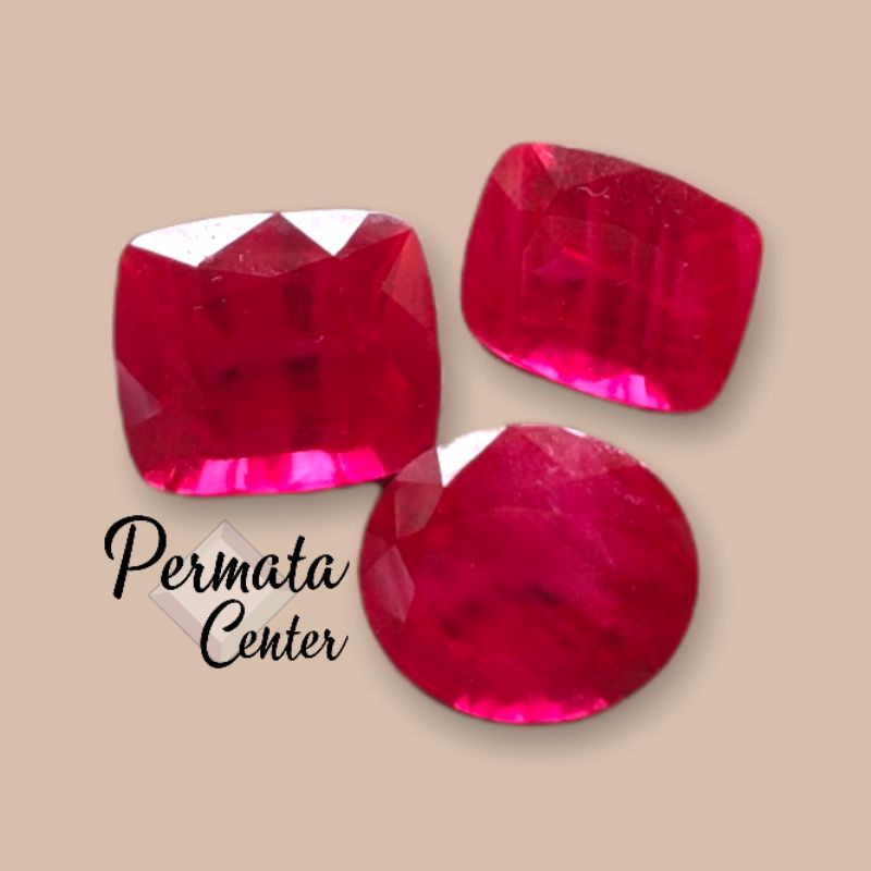 Jual Batu Permata - Red Ruby Cutting HQ ( Syntetic/Catam ) | Shopee ...