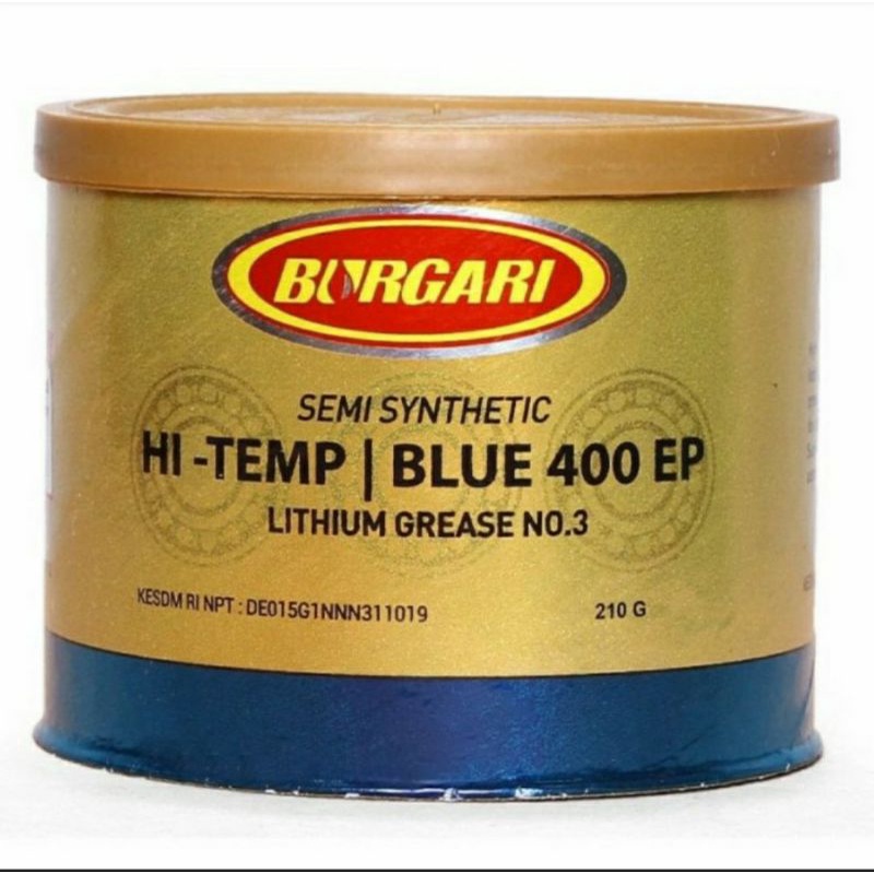 Jual Gemuk Grease Burgari Lithium Bearing Hi Temp Blue 400 EP - 210gram ...