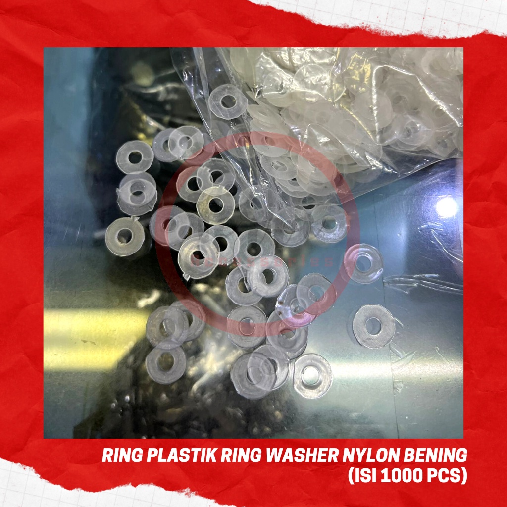Jual (ISI 1000 PCS) Ring Plastik Ring Washer Nylon Bening O Ring Murah