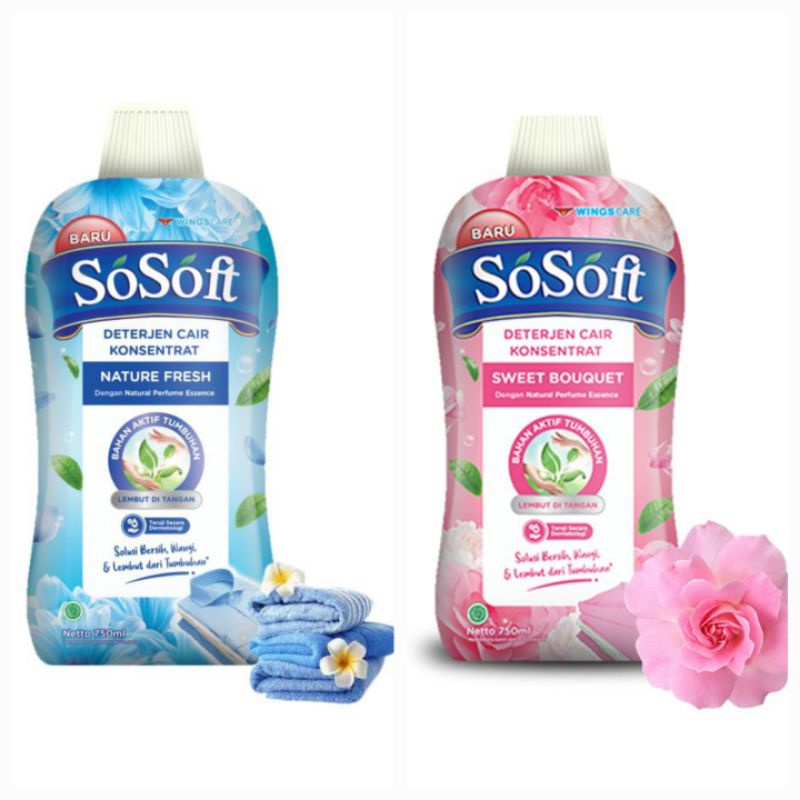 Jual Sosoft detergen cair konsentrat 750ml | Shopee Indonesia