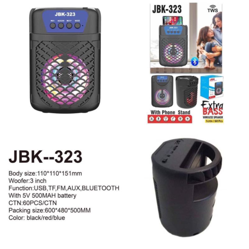 Jual Speaker Bluetooth besar bass radio fm tf bluetooth aux usb baterai ...