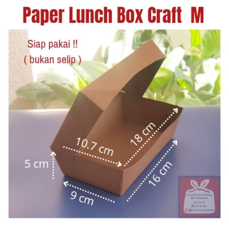 Jual Paper Lunch Box Craft Ori Pack Kotak Nasi Kertas Uk S M L