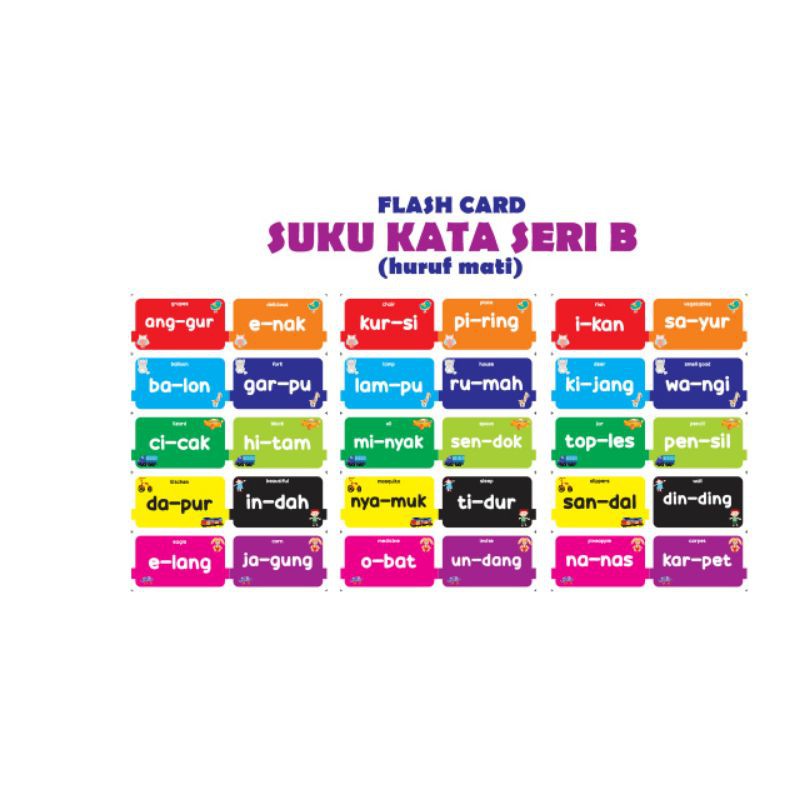 Jual Flash Card Suku Kata B | Shopee Indonesia