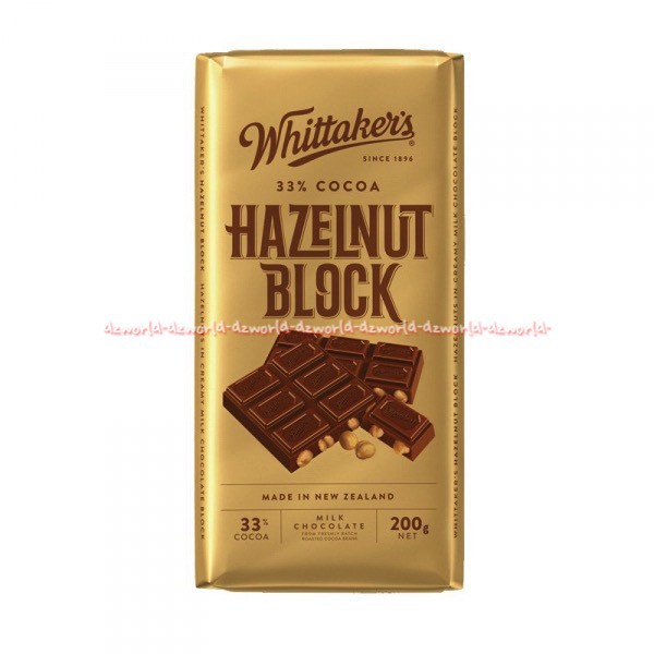 Jual Whittaker's Hazelnut Block 200gr Cokelat Whittakers Witakers ...