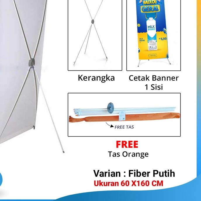 Jual X Banner Stand Banner 60x160 Cm Plus Cetak (Rangka X Banner Plus ...