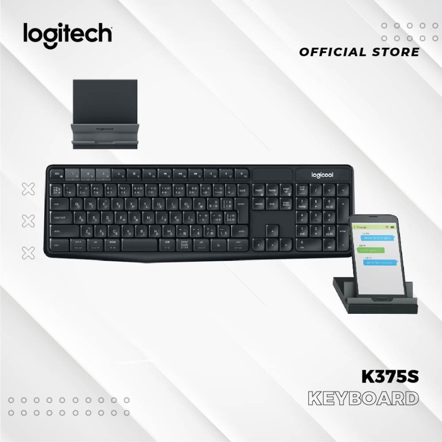 Jual Logitech K375s MultiDevice Wireless Keyboard and Stand Combo