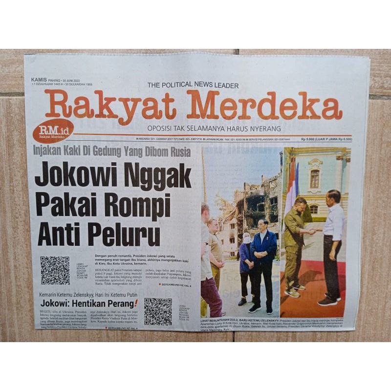 Jual Koran Harian RAKYAT MERDEKA Edisi 30 Juni 2022 | Shopee Indonesia