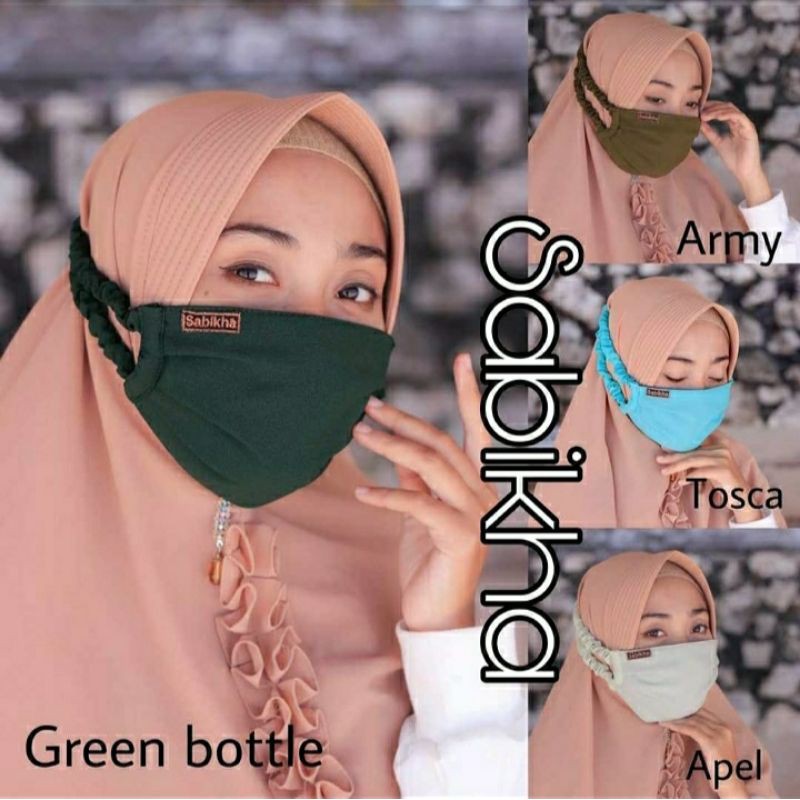 Jual MASKER SABIKHA KERUT 3 LAPIS 3PLY / MASKER HIJAB KERUT KAIN ...