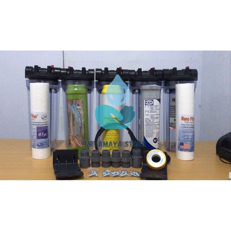 Jual Paket 5 Tahap Saringan Air Sumur Bor Keruh Bau Berwarna Berminyak dan Berkapur Tirtamaya