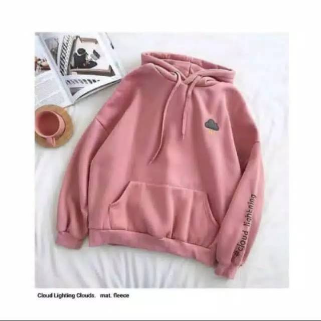 Sweater hoodie 2024 wanita polos