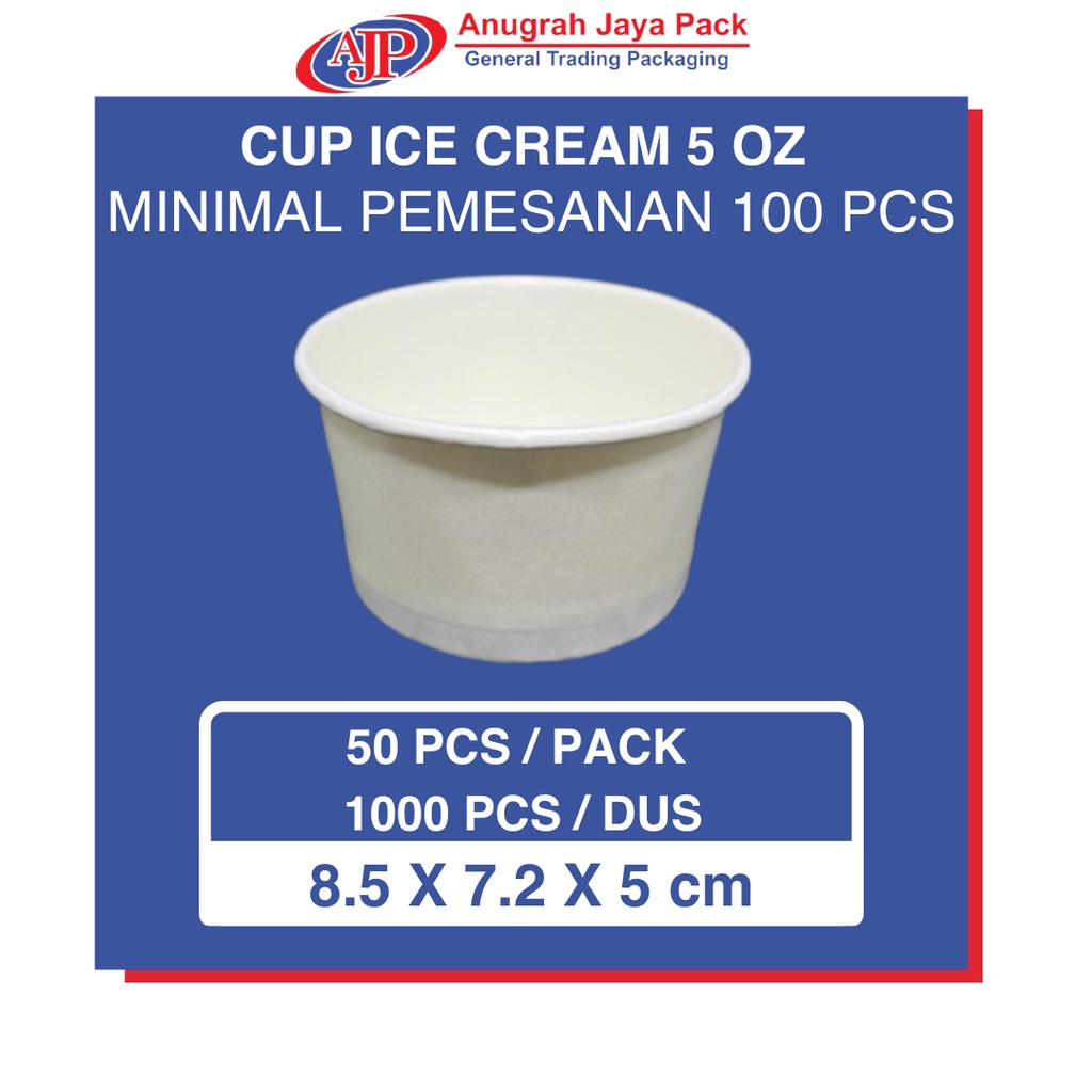 Jual Ice Cream Cup 5 Oz 150 Ml Gelas Kertas Paper Es Krim Shopee Indonesia 8032