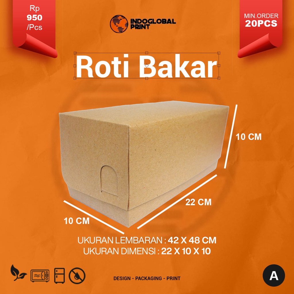 Jual Box Roti Bakar A / Box Roti Bakar / Dus Brownies / Dus Souvenir ...