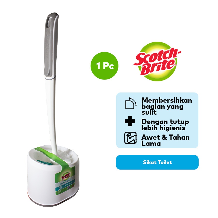 Jual 3M Scotch Brite Sikat Toilet Kamar Mandi 555-4TB Set Brush Caddy ...