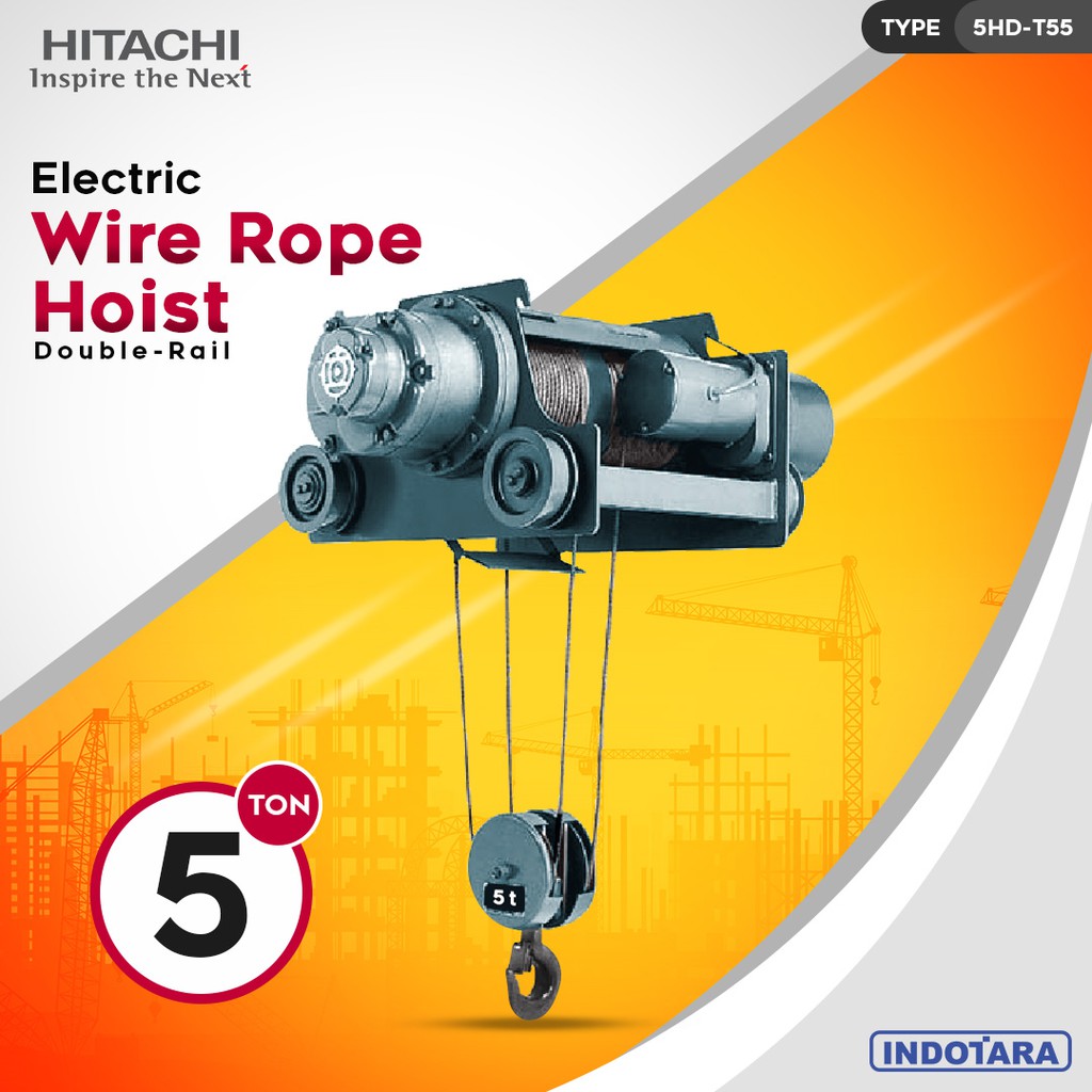 Jual Electric Wire Rope Hoist 5 Ton Hitachi Hoist 5HD-T55 | Shopee ...