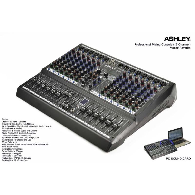 Jual Mixer Ashley Favorite 12 12 Channel Favorite12 Original | Shopee ...