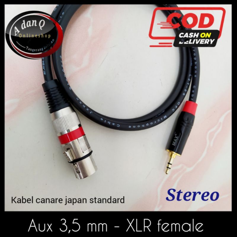 Jual Kabel Jack Aux Mini Stereo To Xlr Female Shopee Indonesia