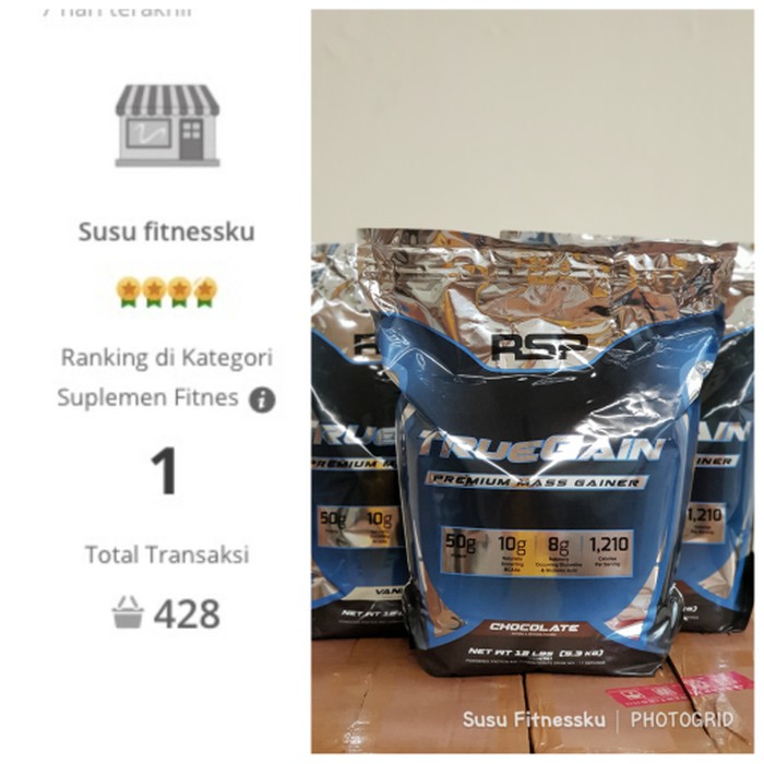 Jual RSP True Gain 12 Lb Gainer - CHOCOLATE ORIGINAL | Shopee Indonesia