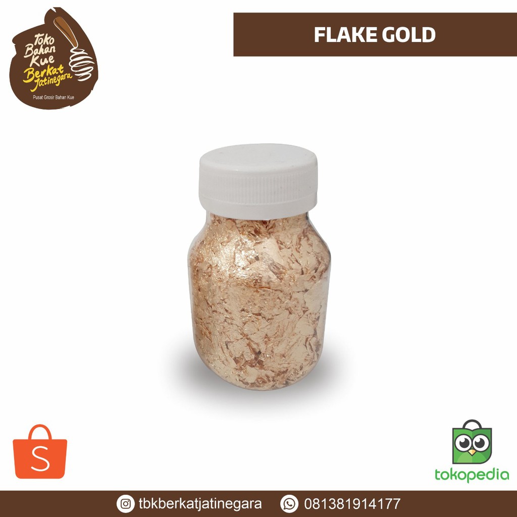 Jual Edible Flake Gold Botol Gr Gold Leaf Food Grade Shopee Indonesia