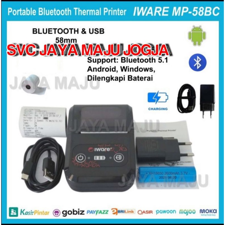 Jual IWARE MP58 BC - BLUETOOTH 5.1 USB - SPEED 75 MM/S - 2.600 mAh 3.7 ...