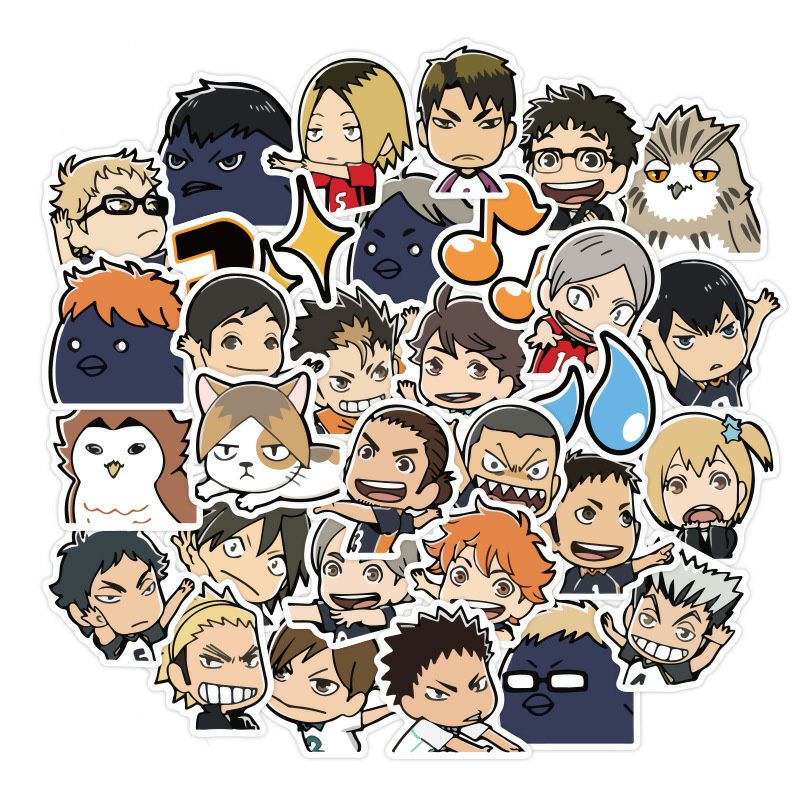 Jual haikyuu sticker set anime character karasuno nekoma aoba johsai ...