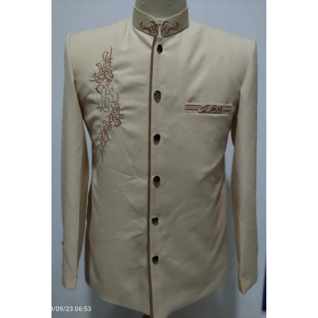 Jual Beskap Jas Koko Motif Manjada Wajada Pria Muslim Premium Modern ...