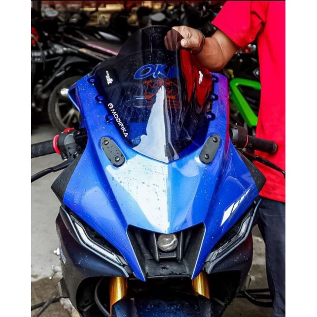 Jual Kaca Visor Windshield R15M R15 V4 pnp hitam smoke | Shopee Indonesia