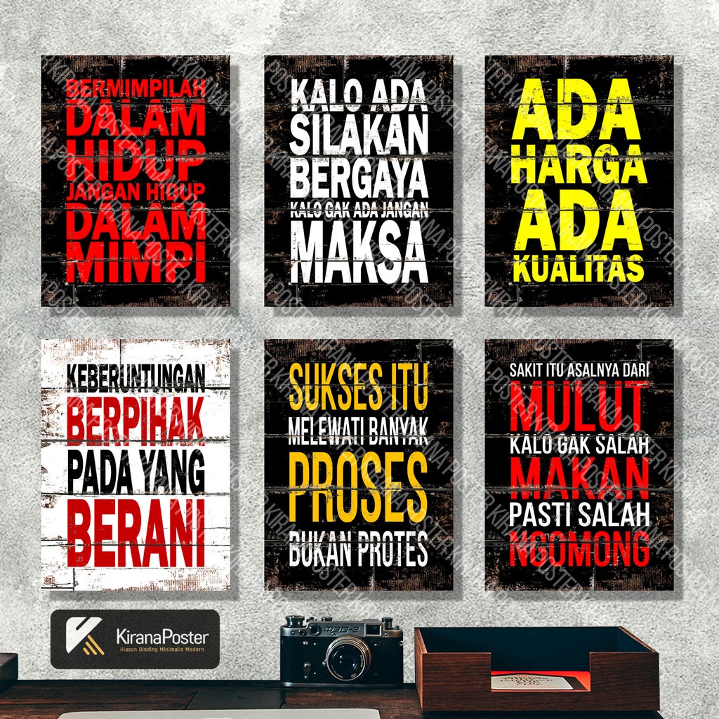 Jual Poster Motivasi Hiasan Dinding Kata Kata Dekorasi Cafe Wall Decor