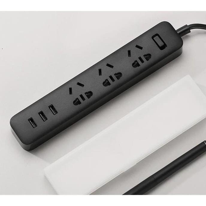 Jual Stop Kontak Xiaomi Smart Power Strip 3 Plug 3 USB Original Hitam ...
