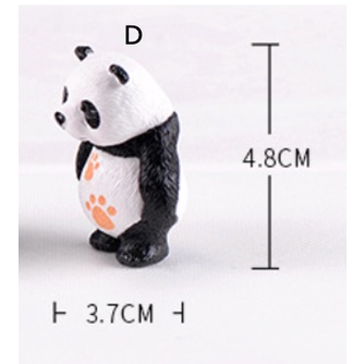 Miniatur Panda Figuren Set - 8 Teile, Cupcake Deko, Kuchen Topper, Garten- & Aquarium Deko, Aus PVC