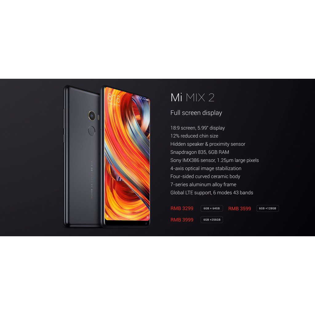Xiaomi Mi MIX 2 黒 6GB 64GB 美品 スマートフォン本体