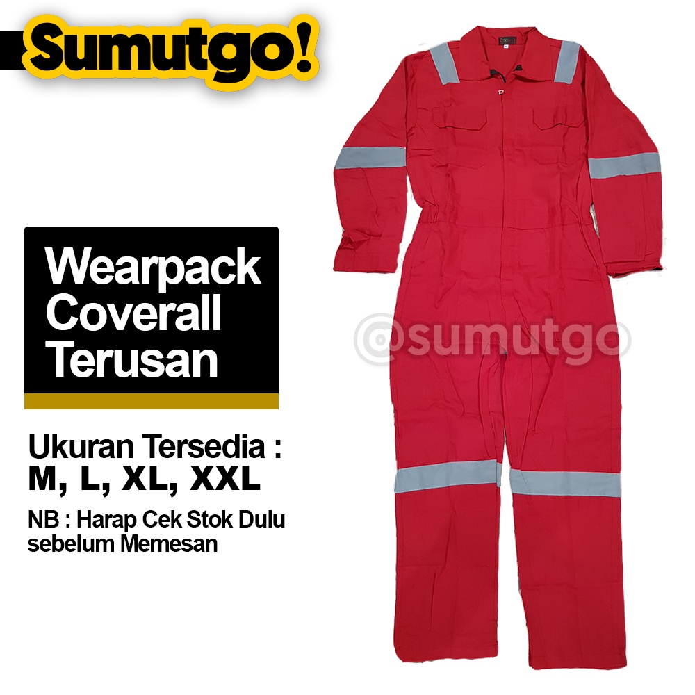 Jual Wearpack Safety Terusan Merah / Coverall Lengan Panjang / Baju ...