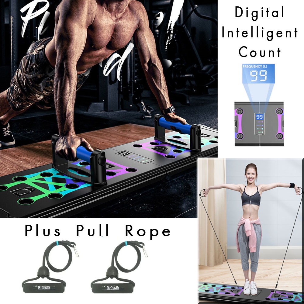 Jual Push Up Training Board Papan Push Up Digital Plus Pull Rope