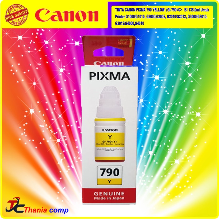 Jual Tinta Canon 790 Yellow / Kuning For Ink Printer G1000 G2000 G3000 ...